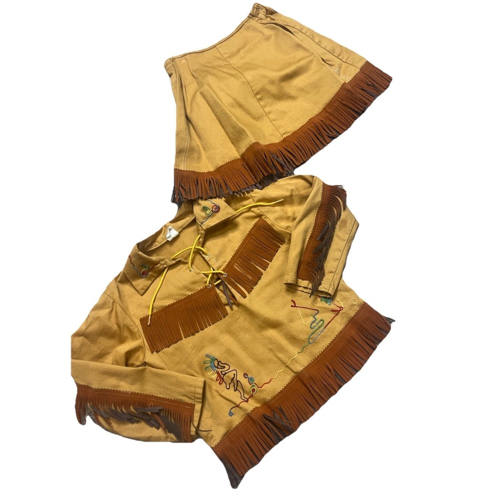 Vtg Young Texan Two Piece Outfit Native American Western Wear Size‎ 6
